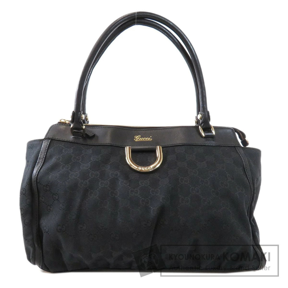 Gucci GG Canvas Abbey D Ring Tote Bag black monogram leather